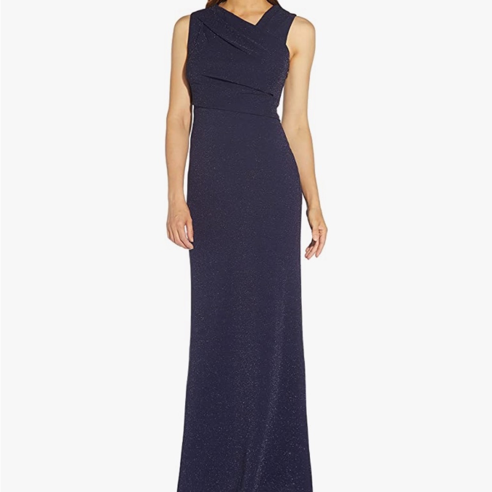 Adrianna Papell Asymmetric neckline gown